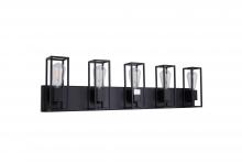 Lit Up Lighting LIT3125 BK-GD - 5X 60W E26 vanity in black finish with Gold Socket . Dimensions : L=37.8" E=4.5" H=9.5"