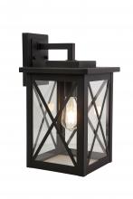 Lit Up Lighting LIT73188BK-CL - 13.5" Aluminium die casting E26 Outdoor Wall Lighting 2*60W Black with Clear glass, Dimensions