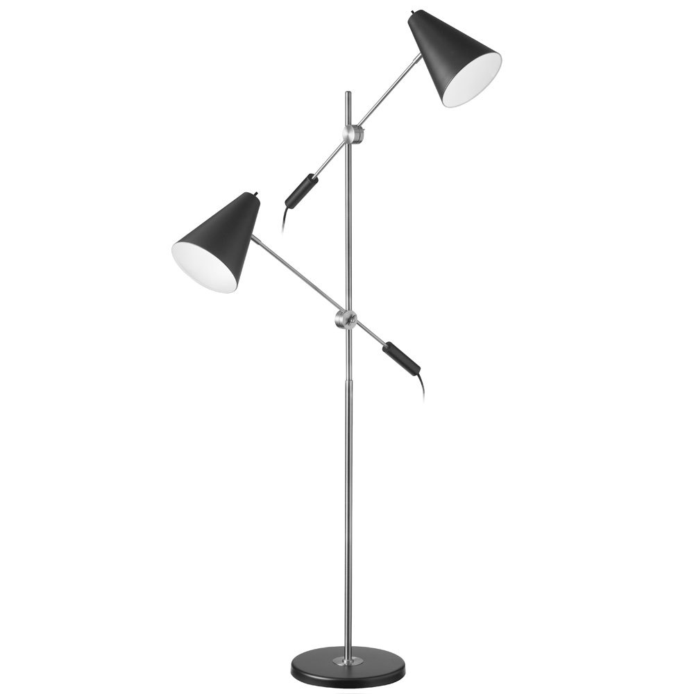 2LT Floor Lamp, Matte Black Metal Shade, PC