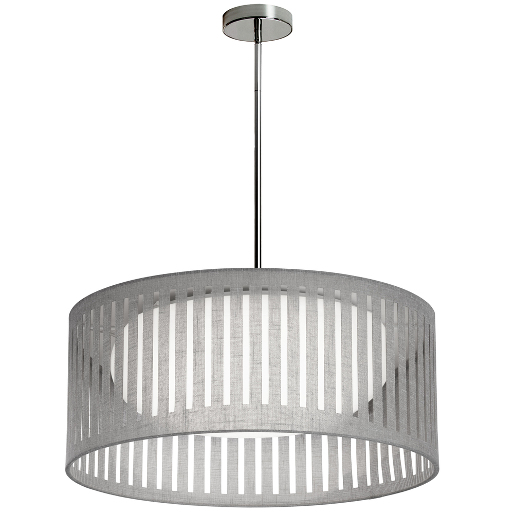 22W Slit Drum Pendant, Grey Shade