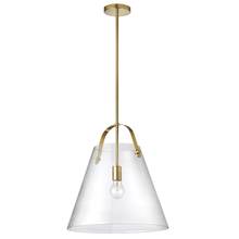  871-171P-AGB - 1 Light Incandescent Pendant, Aged Brass w/ Clear Glass