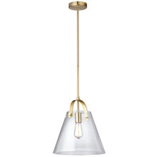  871P-AGB - 1 Light Incandescent Pendant Aged Brass Finish with Clear Glass