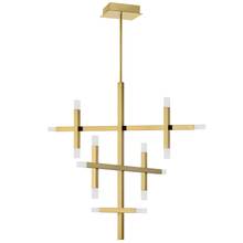  ACS-3656C-AGB-FR - 42W Chandelier Aged Brass with Frosted Acrylic Diffuser