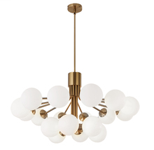  AMA-3618C-AGB - 18LT Chandelier, AGB Finish w/ Opal Glass