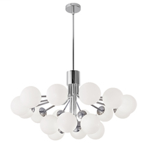 Dainolite AMA-3618C-PC - 18LT Chandelier, PC Finish w/ Opal Glass