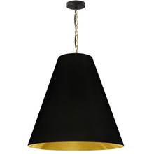 Dainolite ANA-L-AGB-698 - 1 Light Large Anaya Aged Brass Pendant with Black/Gold Shade