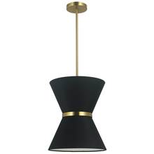  CTN-121P-AGB-797 - 1LT Incand Pendant, AGB w/ GLD ring, BK Shade