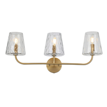  ELN-213W-AGB-CLR - 3 Light Incandescent Vanity Aged Brass with Clear Hammered Glass