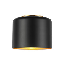  EMI-81FH-AGB-MB - 1 Light Incandescent Flush Mount, Aged Brass w/ Matte Black &Gold Shade