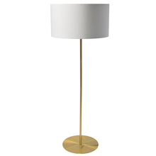  MM221F-AGB-790 - 1 Light Drum Floor Lamp with White Shade Aged Brass