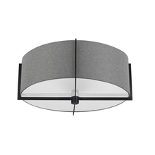 Dainolite PST-153SF-MB-GRY - 3 Light Incandescent Semi-Flush Mount, Matte Black with Grey Shade