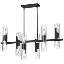 Dainolite SAM-4012HC-MB - 12LT Horiz Chandelier, MB w/ Clear Fluted Glass