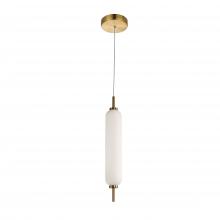  TYA-141LEDP-AGB - 10W Pendant Aged Brass with White Opal Glass