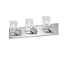  VER-243W-PC - 3 Light Incandescent Vanity, Polished Chrome w/ Clear Glass