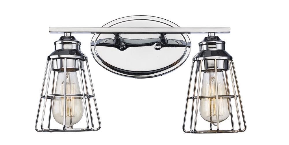 2LT-SCONCE TRI STEEL CAGE-PC