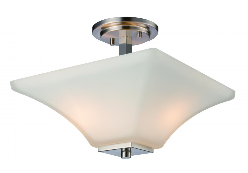 2LT SEMI FLUSH-BELL GLASS-BN