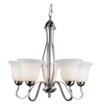 Trans Globe 8165 BN - 5LT CHANDELIER-IRON CAGE-WHITE