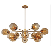 Trans Globe PND-2127 AG - Clusters Collection 12-Light, 12-Shade Glass and Metal Mid-Century Style Sputnik Chandelier
