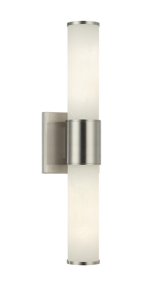 2 LT 18"H "LONDON" BRUSHED NICKEL WALL SCONCE E26 LED 10W