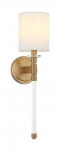 Matteo Lighting S00801AG - 1 LT 5"W "FAIRBURN" AGED GOLD WALL SCONCE / FABRIC SHADE E12 10W LED