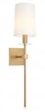 Matteo Lighting S00811AG - 1 LT 5.9"W "FAIRBURN" AGED GOLD WALL SCONCE / FABRIC SHADE E12 10W LED