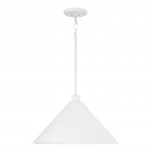 Capital Canada 351311WE - 1-Light Metal Cone Pendant in White