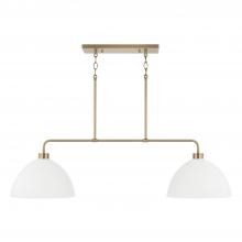 Capital Canada 852021AW - 2-Light Linear Chandelier in Aged Brass and White