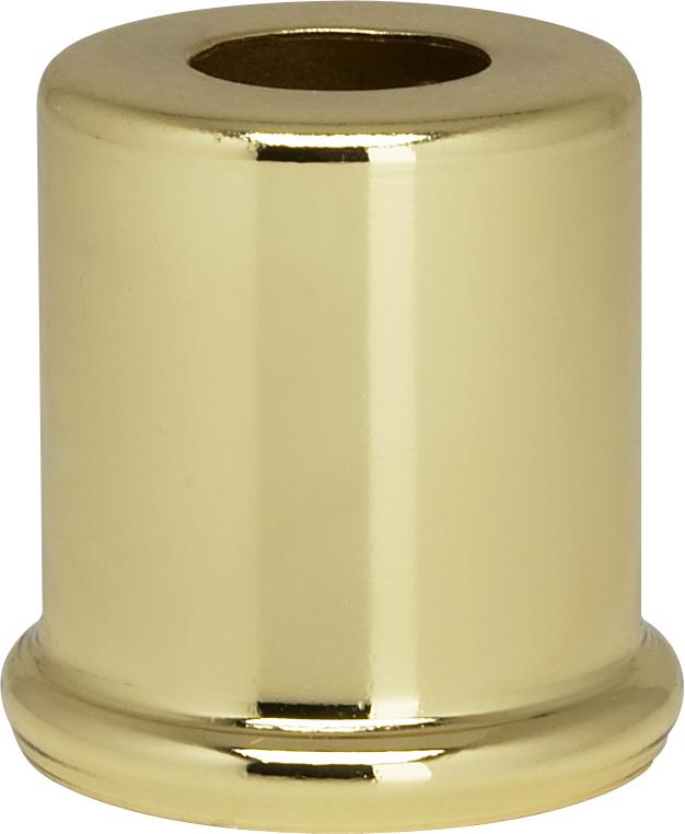 Steel Spacer; 7/16" Hole; 1" Height; 7/8" Diameter; 1" Base Diameter; Brass Plated