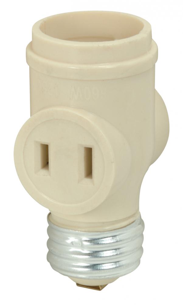 Medium Base Keyless Current Tap; Ivory Finish; 660W; 125V