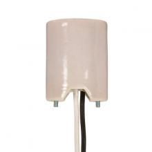 Satco Products Inc. 80/1376 - Keyless Porcelain Mogul Socket, Mounting Screws Held Captive, 2 Wireways, 1/2" Strip Leads