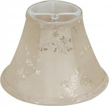  90/2487 - Clip On Shade; French Beige Flower Silk; 3" Top; 6" Bottom; 4-1/2" Side