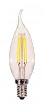  S21721 - 4.5 Watt CA10 LED; Clear; Candelabra base; 2700K; 120 Volt; 2-Card