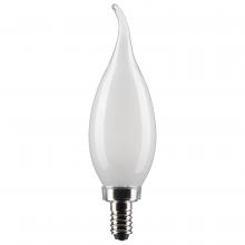  S21844 - 4 Watt CA10 LED; Frosted; Candelabra Base; 3000K; 350 Lumens; 120 Volt; 2-Pack