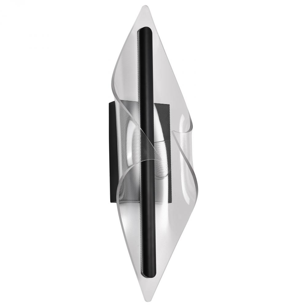 Geneva; 24 Inch LED Large Wall Sconce; Matte Black; Etched Acrylic Lens