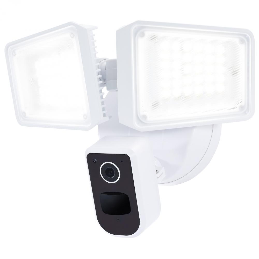 36 Watt Rectangular Outdoor SMART Security Light with Camera; Starfish Enabled; Tunable White; White