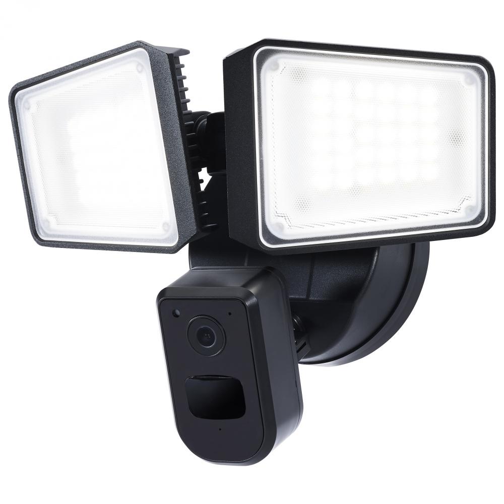 36 Watt Rectangular Outdoor SMART Security Light with Camera; Starfish Enabled; Tunable White; Black