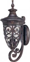  60/2051 - 3-Light Large Outdoor Wall Lantern (Arm Up) in Dark Plum Bronze Finish and Clear Seeded Glass