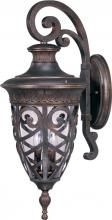  60/2052 - 3-Light Large Outdoor Wall Lantern (Arm Down) in Dark Plum Bronze Finish and Clear Seeded Glass