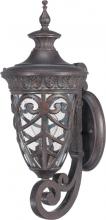  60/2055 - 1-Light Small Outdoor Wall Lantern (Arm Up) in Dark Plum Bronze Finish and Clear Seeded Glass