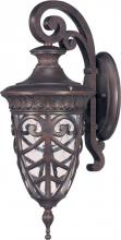  60/2056 - 1-Light Small Outdoor Wall Lantern (Arm Down) in Dark Plum Bronze Finish and Clear Seeded Glass