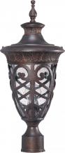  60/2059 - 1-Light Medium Outdoor Post Lantern in Dark Plum Bronze Finish and Clear Seeded Glass