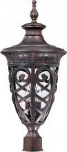  60/2060 - 3-Light Large Outdoor Post Lantern in Dark Plum Bronze Finish and Clear Seeded Glass