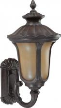  60/3901 - 1-Light Large Outdoor Wall Lantern (Arm Up) with Photocell in Fruitwood Finish with Sienna Glass and