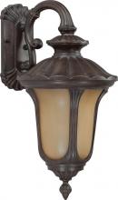  60/3902 - 1-Light Large Outdoor Wall Lantern (Arm Down) with Photocell in Fruitwood Finish with Sienna Glass