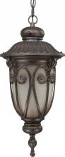  60/3928 - 1-Light Outdoor Hanging Lantern with Photocell in Burlwood Finish with Frosted Wheat Glass and (1)