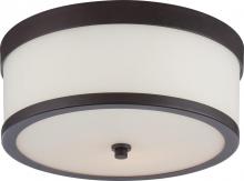  60/5576 - Celine - 2 Light Flush with Satin White Glass - Venetian Bronze Finish