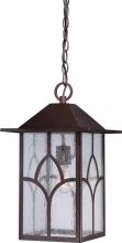  60/5644 - Stanton - 1 Light - Hanging Lantern with Clear Seed Glass - Claret Bronze Finish Finish