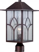  60/5645 - Stanton - 1 Light - Post Lantern with Clear Seed Glass - Claret Bronze Finish Finish