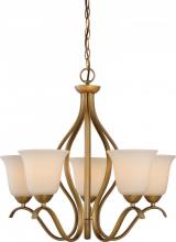  60/5815 - Dillard - 5 Light Hanging Fixture with White Glass