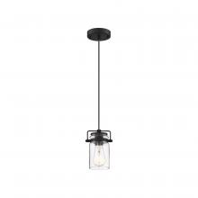  60/6732 - Antebellum - 1 Light Mini Pendant - with Clear Glass -Matte Black Finish